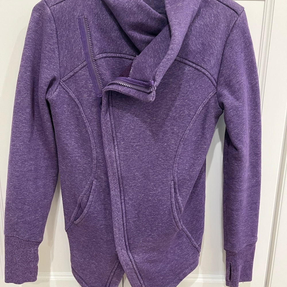 Zelle zipper moto style sweatshirt jacket
